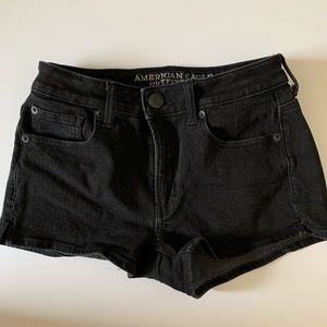 AE Shorts, mid rise black shorts